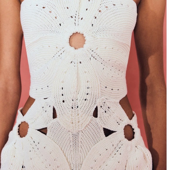 Cult Gaia Floreanna Cream Knit Dress - Picture 3 of 7